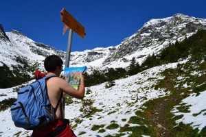 Andy plotting our next grand adventure....or just to the top of the Swiss Mountain