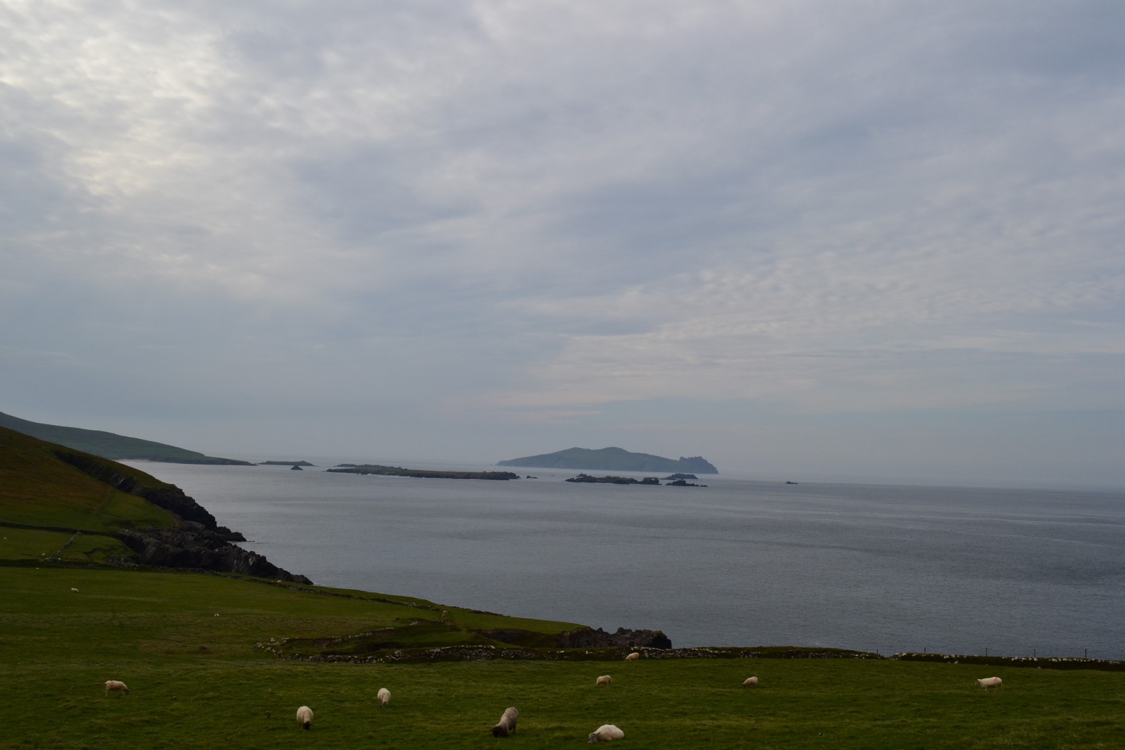 The Sleeping Giant in the island's distance: Dingle Peninsula Drive