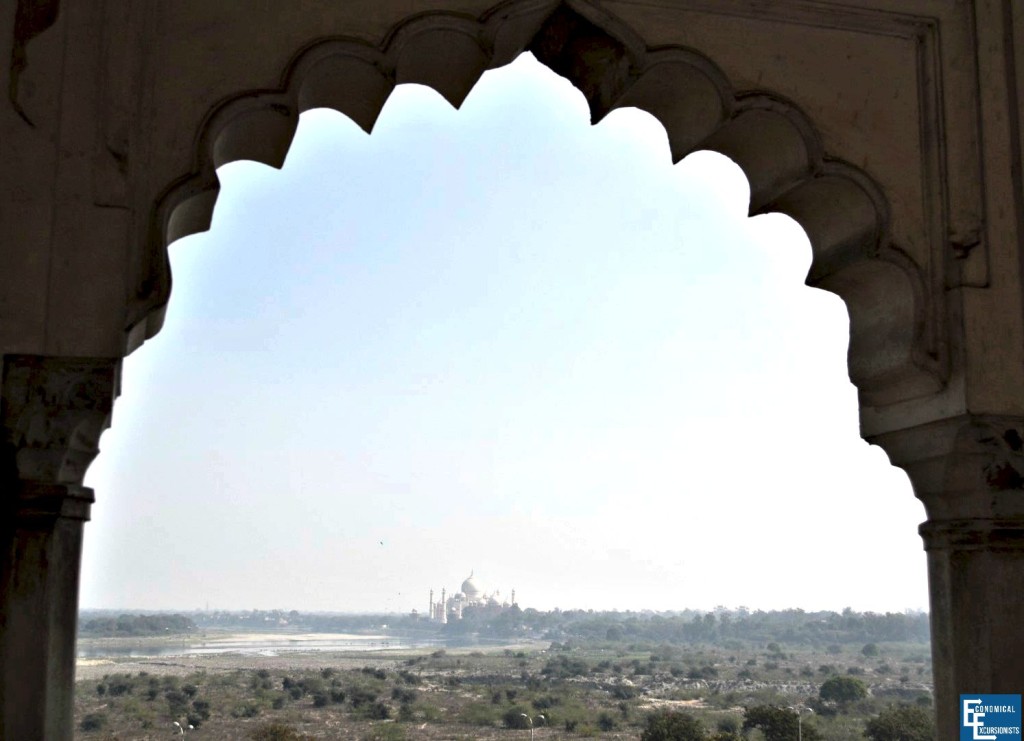 Agra Fort overlooking the Taj Mahal