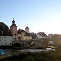 Regensburg Stone Bridge and Donau River