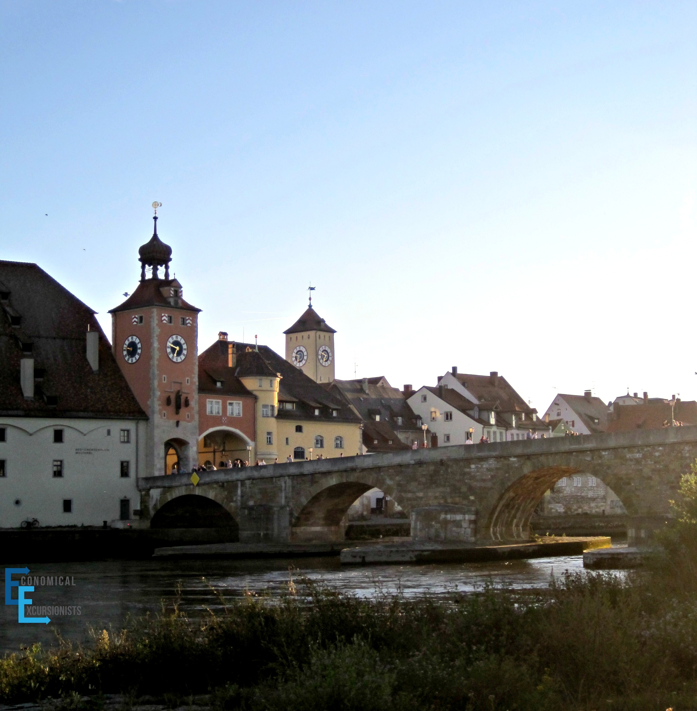 Regensburg Stone Bridge and Donau River
