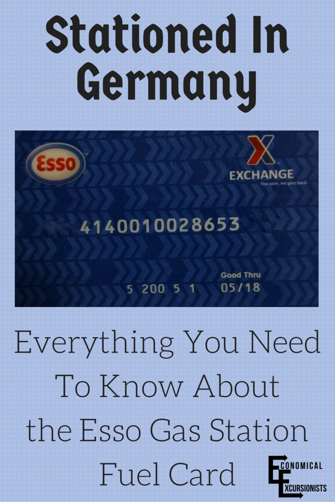 AWESOME info on the Esso Gas Station Fuel Card for those stationed in Germany!